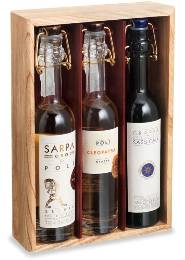 Jacopo Poli - Kit Grappa "3 Barrel Experience" 3x100ml Cofanetto legno