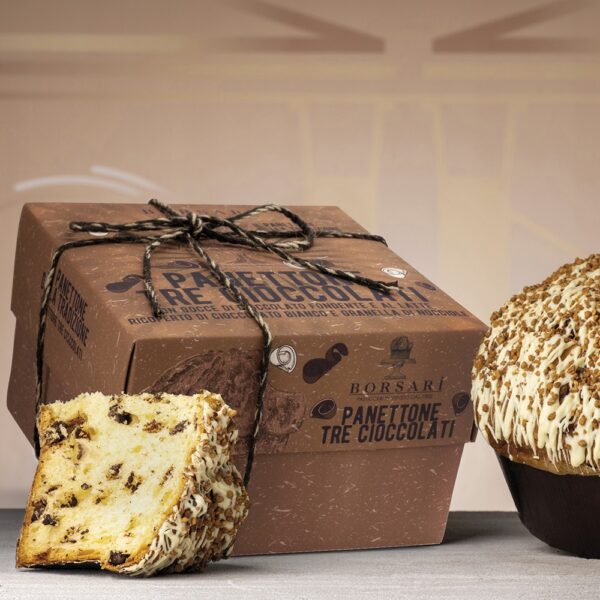 Borsari 1902 - Panettone Tre Cioccolati 750g Scatola