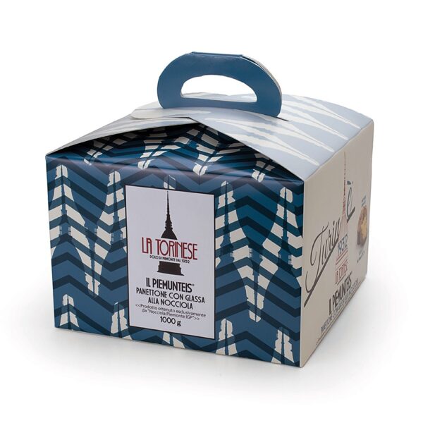 La Torinese 1932 - Panettone Classico con Glassa alla Nocciola Piemonte IGP 1000g Astuccio