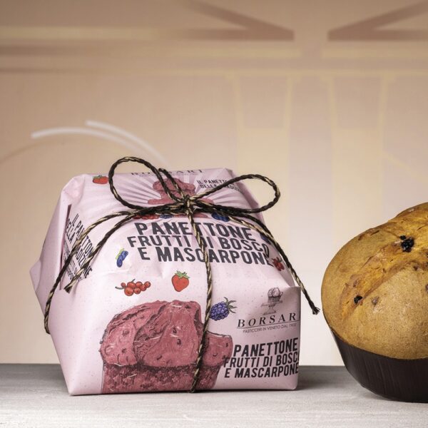 Borsari 1902 - Panettone ai Frutti di Bosco e Crema Mascarpone 1000g Incarto a mano